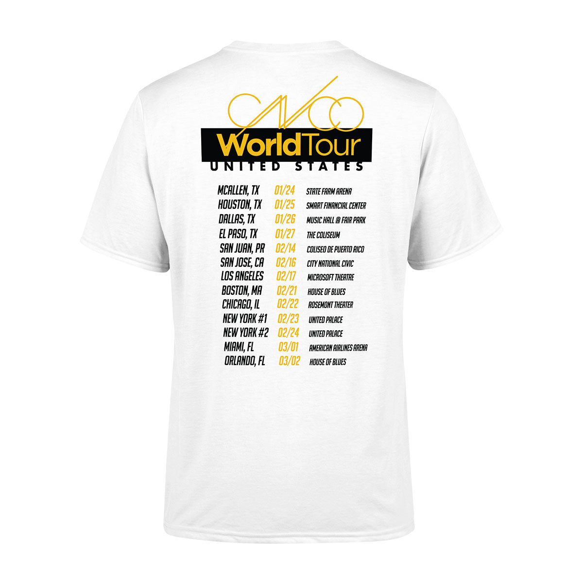 CNCO World Tour White T-shirt