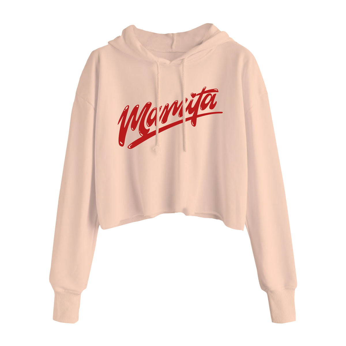 Mamita Soft Pink Crop Hoodie